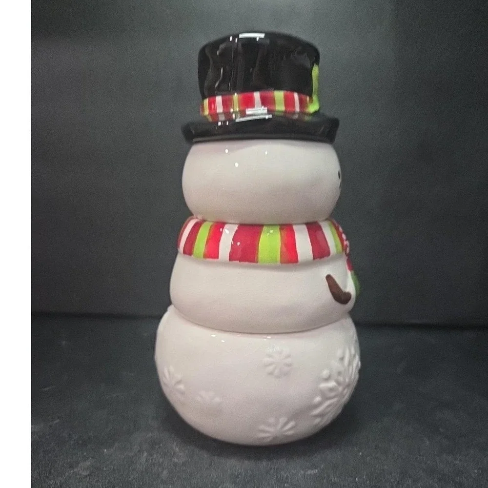Pier 1 Stacking Snowman Measuring Cups, Four‎ Piece Set, Vintage Christmas Decor